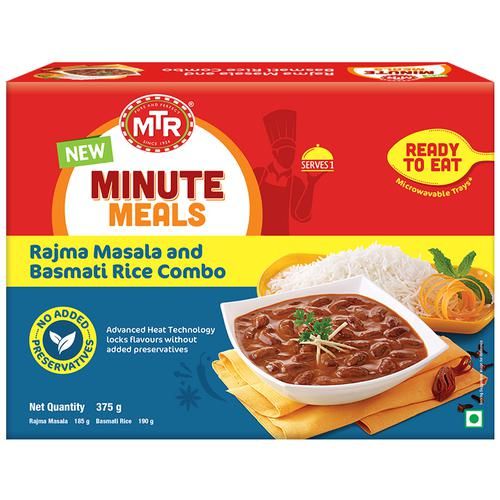 MTR Minute Meals - Rajma Masala & Basmati Rice Combo, 375 g-1.webp